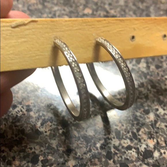 Silver crystal hoop earrings - Picture 1 of 3